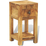 Nightstand with 1 Drawer Solid Mango Wood - Front View