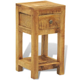 Nightstand with 1 Drawer Solid Mango Wood - Side View