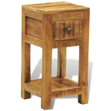 Nightstand with 1 Drawer Solid Mango Wood - Top-Down View