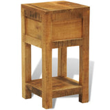 Nightstand with 1 Drawer Solid Mango Wood - Rear View