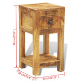 Nightstand with 1 Drawer Solid Mango Wood - Extra Image