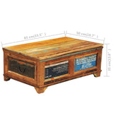 Coffee Table With Storage Vintage Reclaimed Wood - Extra Image