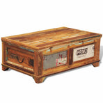 Coffee Table With Storage Vintage Reclaimed Wood