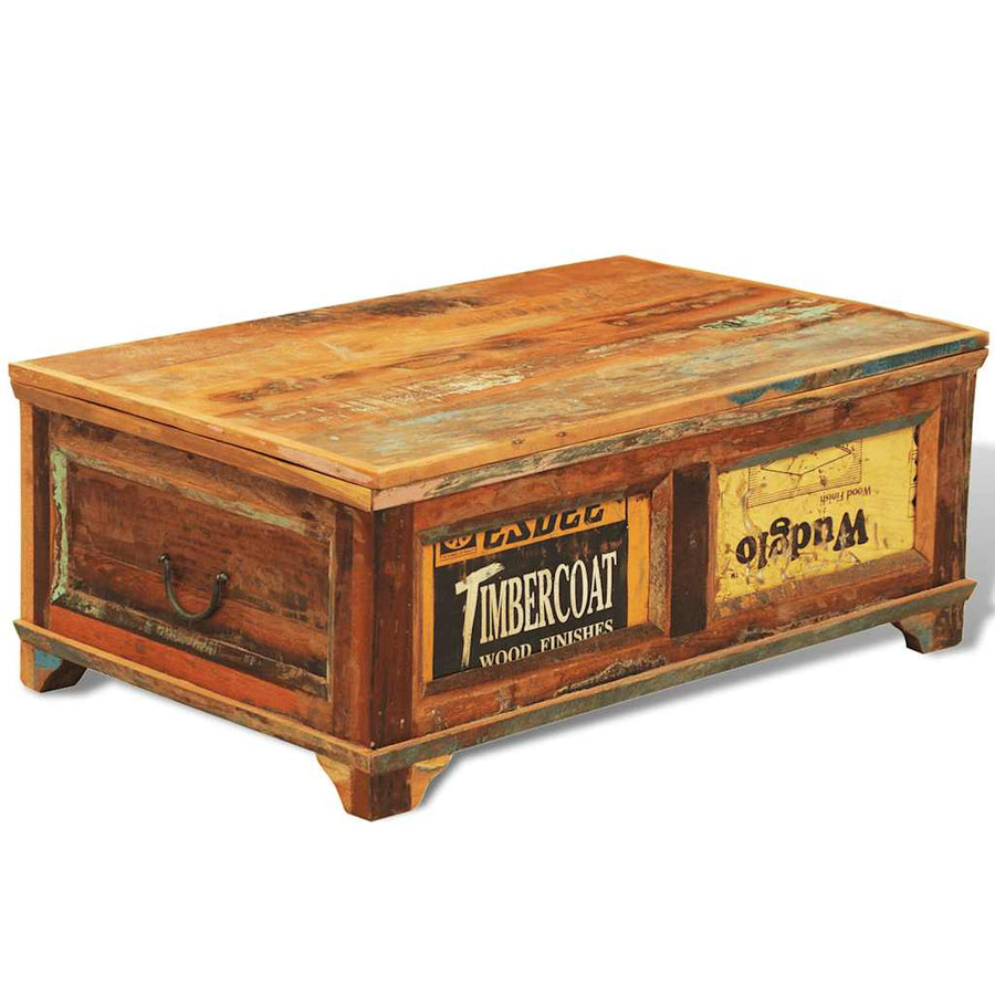 Coffee Table With Storage Vintage Reclaimed Wood