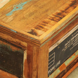 Coffee Table With Storage Vintage Reclaimed Wood - Close-Up Angle