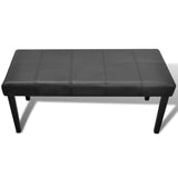 Black High Quality Artificial Leather Bench - Front View