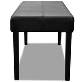 Black High Quality Artificial Leather Bench - Side View