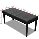 Black High Quality Artificial Leather Bench - 45-Degree Angle