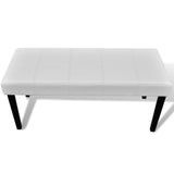 White High Quality Artificial Leather Bench - Front View