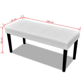 White High Quality Artificial Leather Bench - 45-Degree Angle