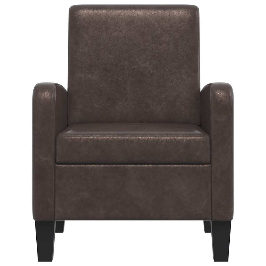 Armchair Brown Faux Leather