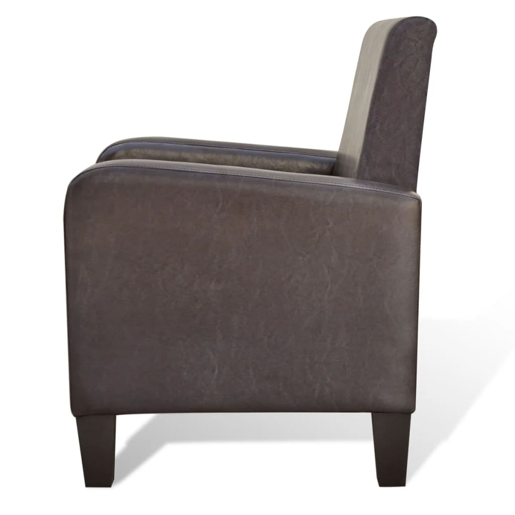 Armchair Brown Faux Leather