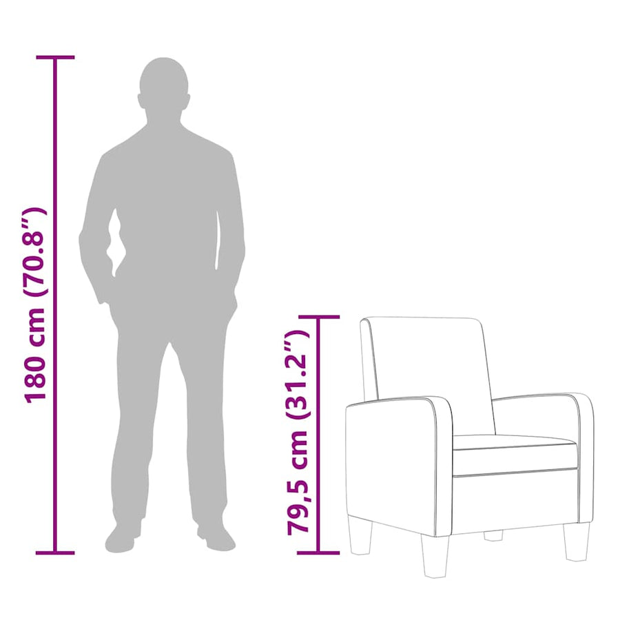 Armchair Brown Faux Leather