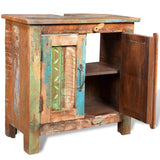 Reclaimed Solid Wood Bathroom Vanity Cabinet Set with Mirror - Low Angle