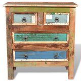 Reclaimed Cabinet Solid Wood with 4 Drawers - Front View