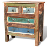 Reclaimed Cabinet Solid Wood with 4 Drawers - 45-Degree Angle
