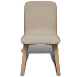 vidaXL Dining Chairs 2 pcs Beige Fabric and Solid Oak Wood - Top-Down View
