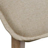 vidaXL Dining Chairs 2 pcs Beige Fabric and Solid Oak Wood - Rear View