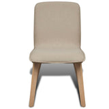 Dining Chairs 4 pcs Beige Fabric and Solid Oak Wood - Top-Down View