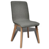 Dining Chairs 2 pcs Light Grey Fabric and Solid Oak Wood - Side View