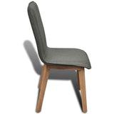 Dining Chairs 4 pcs Light Grey Fabric and Solid Oak Wood - 45-Degree Angle