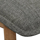 Dining Chairs 4 pcs Light Grey Fabric and Solid Oak Wood - Rear View
