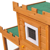 Outdoor Large Rabbit Hutch House Pet Cage Single House - 45-Degree Angle