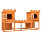 Outdoor Large Rabbit Hutch House Pet Cage Double House - Side View