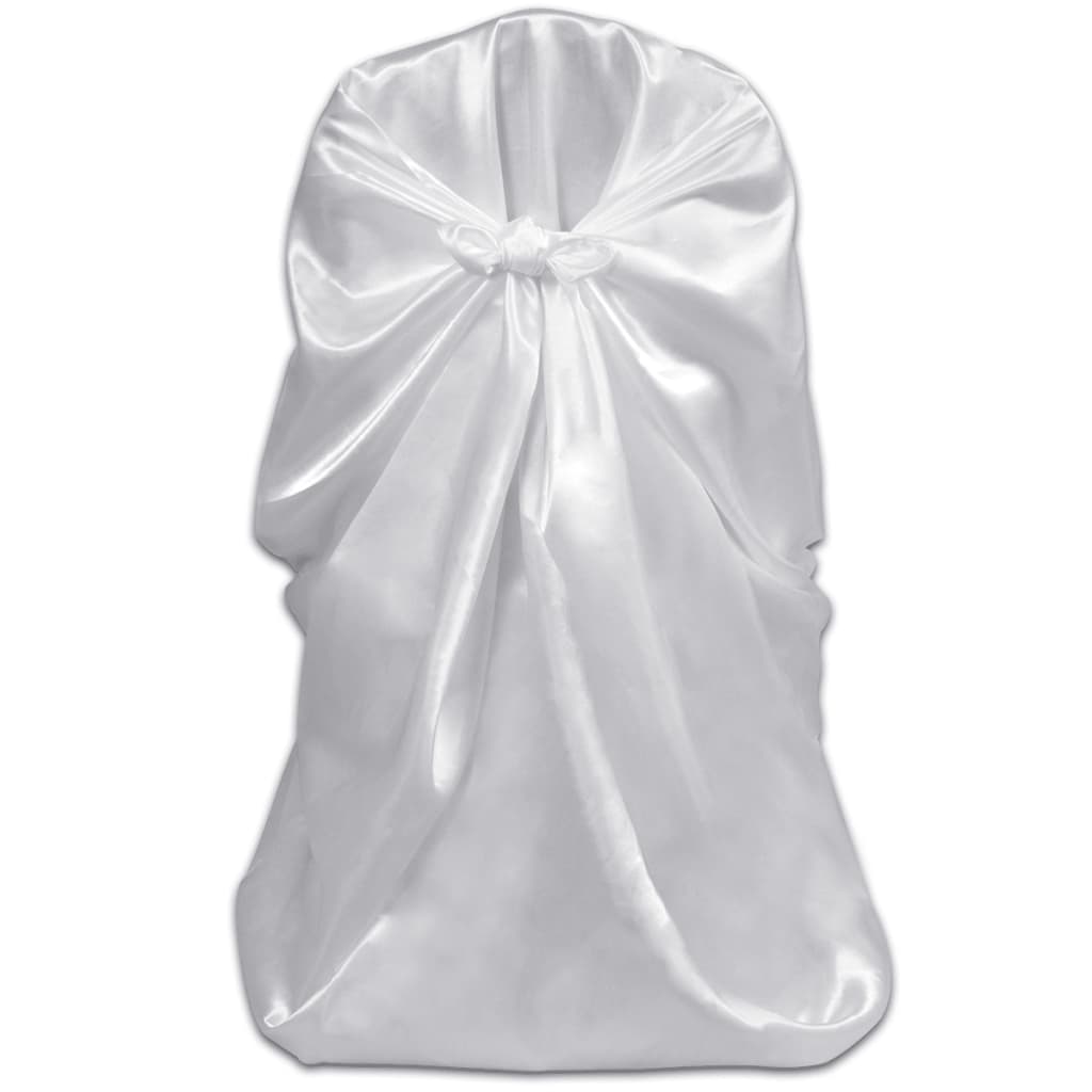 6 pcs White Chair Cover for Wedding Banquet