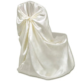 6 pcs Cream Chair Cover for Wedding Banquet - Side View