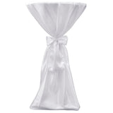 Table Cover White 70 cm with Ribbon 2 pcs - Front View