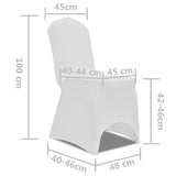 Chair Cover Stretch White 6 pcs - Low Angle