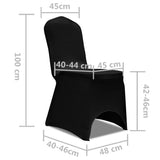 Chair Cover Stretch 6 pcs Black