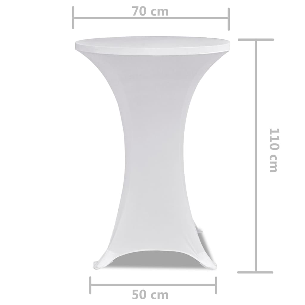 Standing Table Cover Ø 70 cm White Stretch 2 pcs