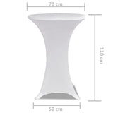 Standing Table Cover Ø 70 cm White Stretch 2 pcs