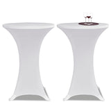 Standing Table Cover Ø 70 cm White Stretch 2 pcs