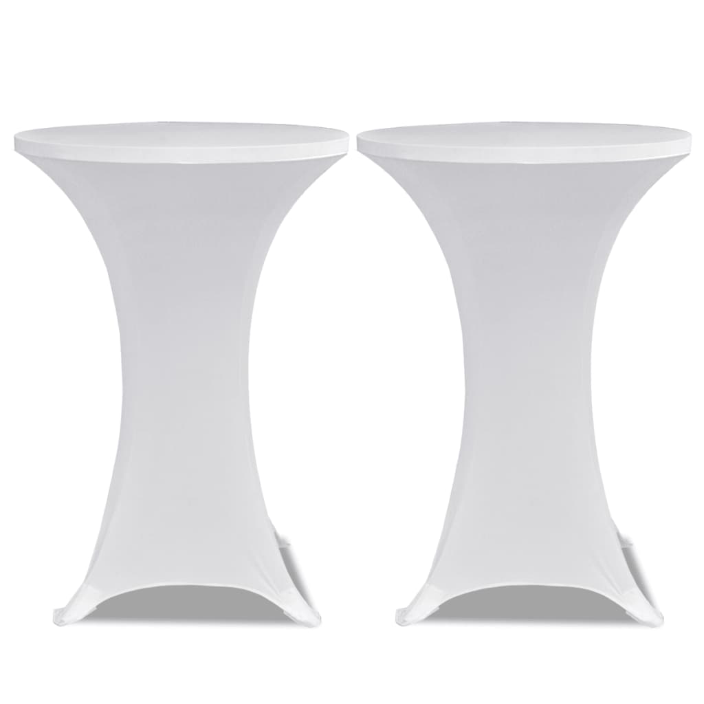 Standing Table Cover Ø 80 cm White Stretch 2 pcs