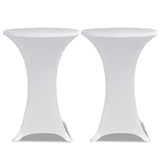 Standing Table Cover Ø 80 cm White Stretch 2 pcs - Front View