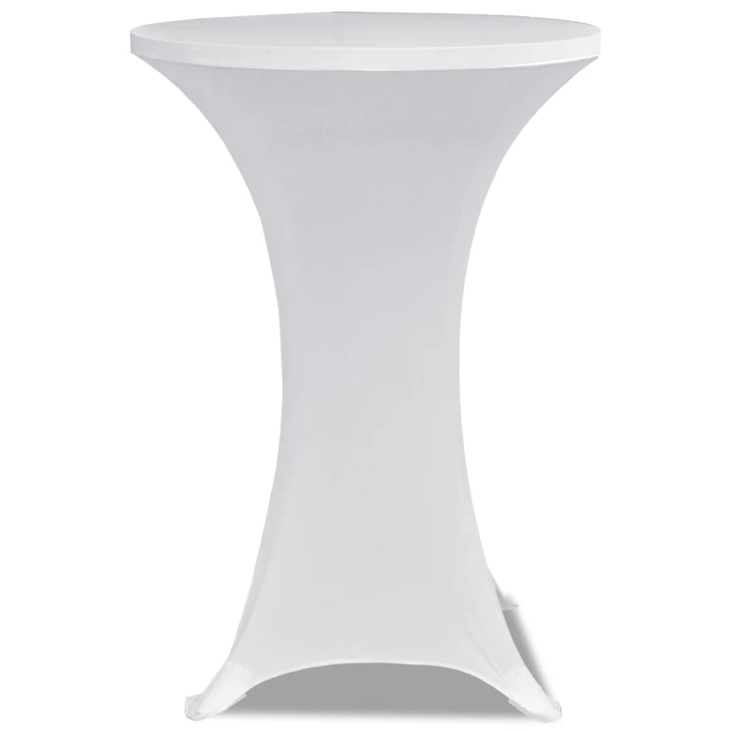 Standing Table Cover Ø 80 cm White Stretch 2 pcs