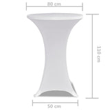 Standing Table Cover Ø 80 cm White Stretch 2 pcs