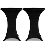 Standing Table Cover Ø 70 cm Black Stretch 2 pcs