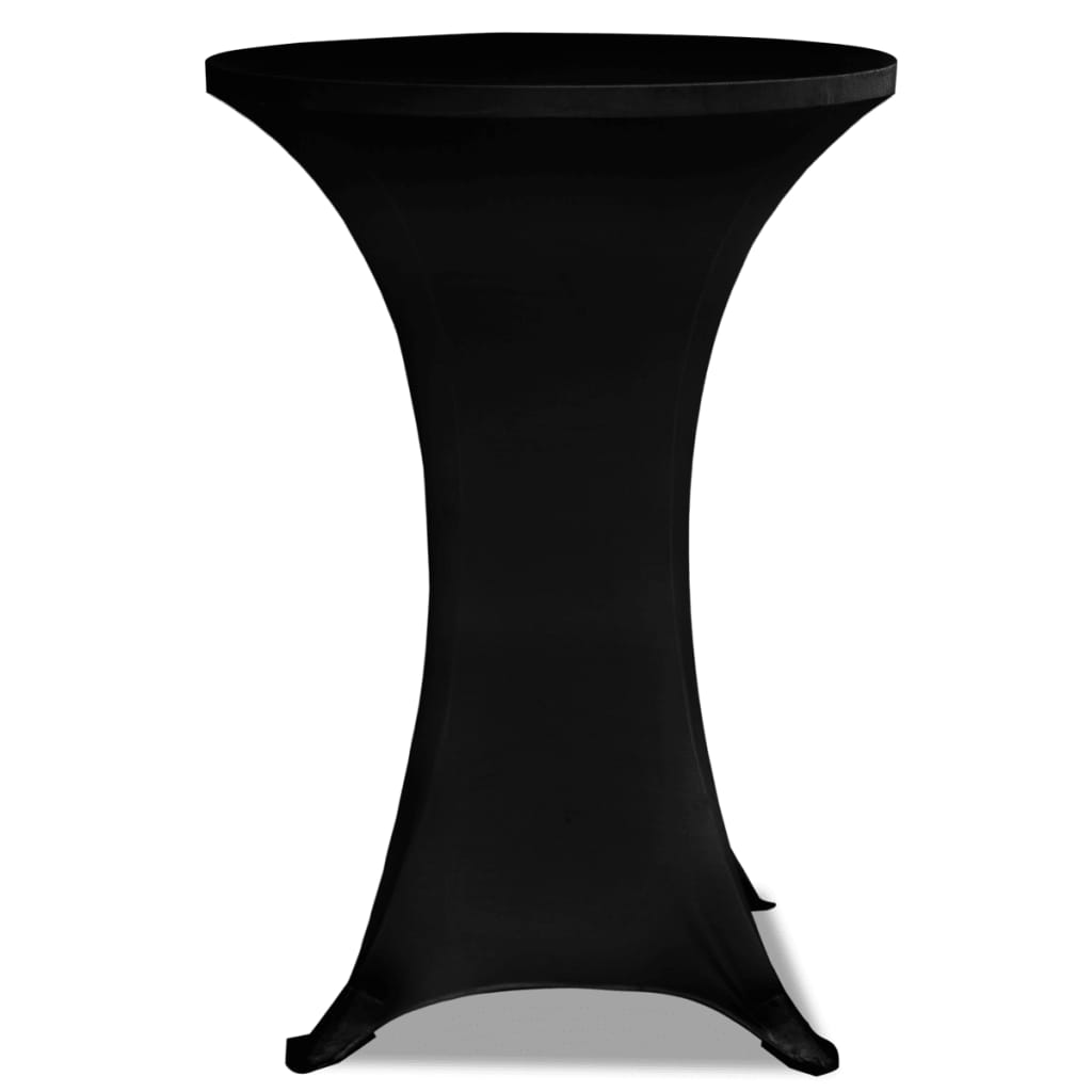 Standing Table Cover Ø 70 cm Black Stretch 2 pcs
