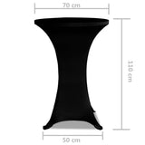 Standing Table Cover Ø 70 cm Black Stretch 2 pcs