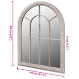 Rustic Arch Garden Mirror 69 x 89 cm for Both Indoor and Outdoor Use