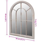 Rustic Arch Garden Mirror 69 x 89 cm for Both Indoor and Outdoor Use