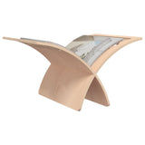 Wooden Magazine Rack Floor Standing Natural - 45-Degree Angle