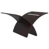 Wooden Magazine Rack Floor Standing Brown - Close-Up Angle