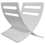 Wooden Magazine Rack Floor Standing White - Front View