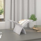 Wooden Magazine Rack Floor Standing White