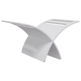 Wooden Magazine Rack Floor Standing White - Close-Up Angle
